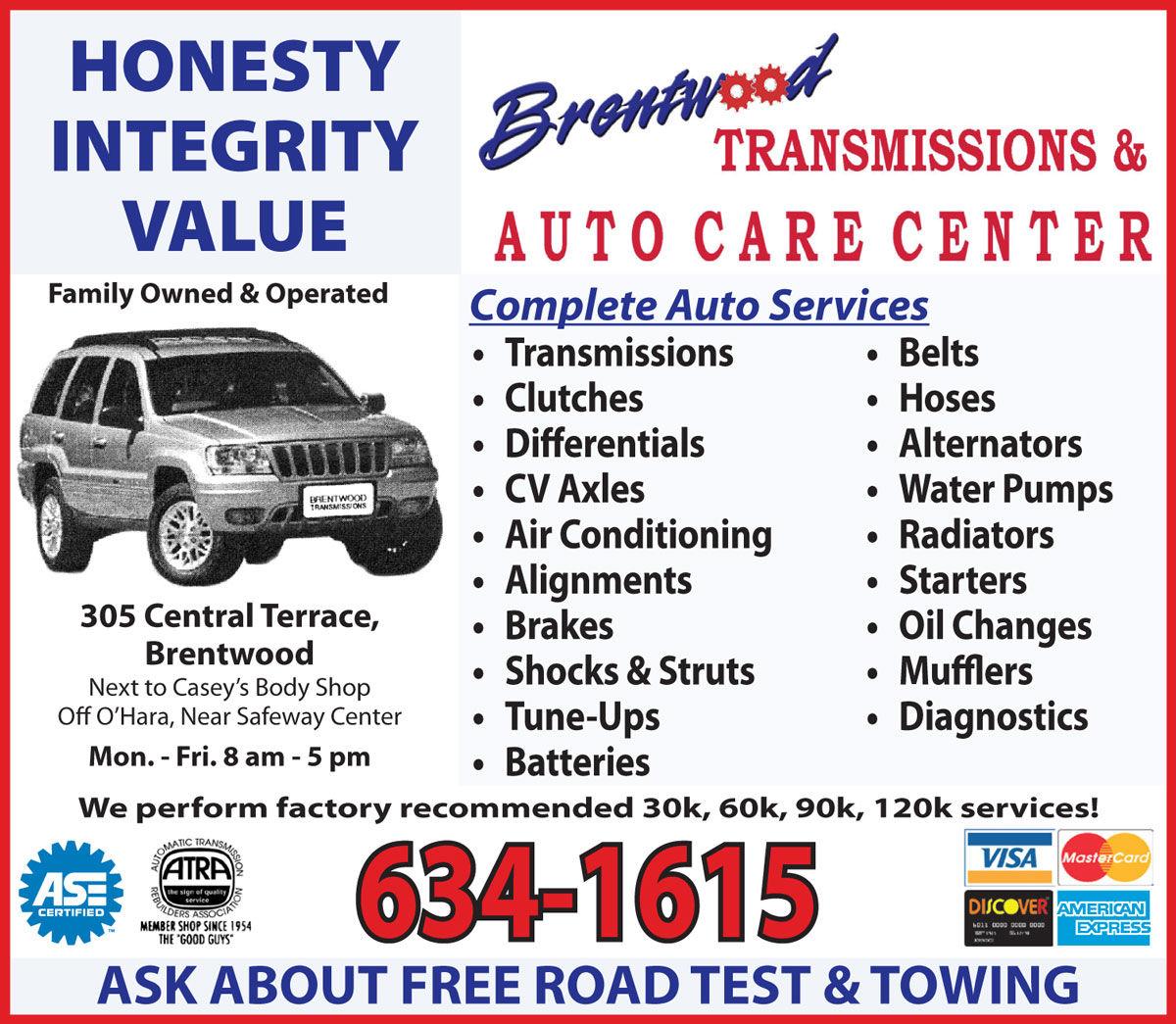 Brentwood Transmissions Auto Care Center Transmission Auto