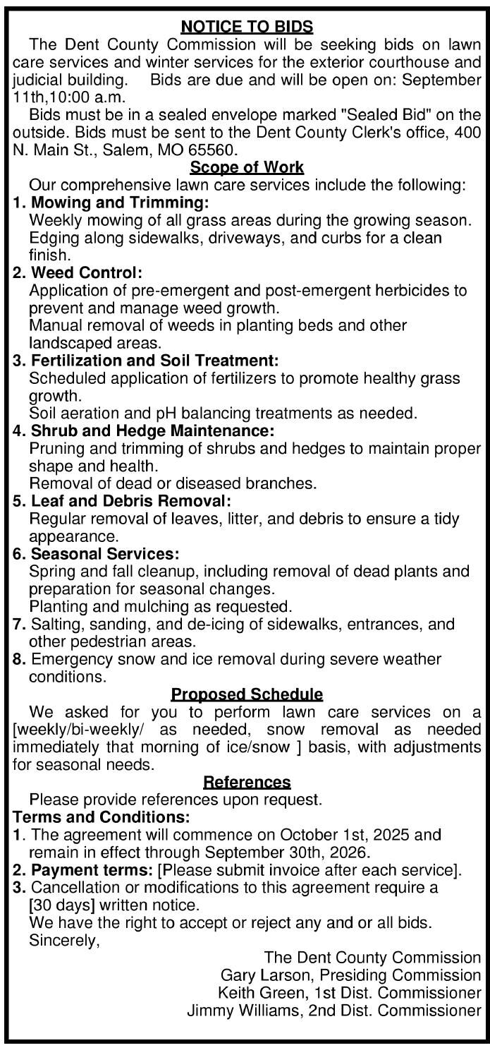 185134 NOTICE TO BID