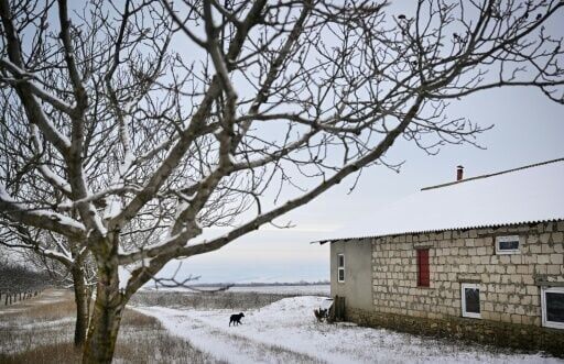 The house in Cuhurestii de Jos onto which the drone fell