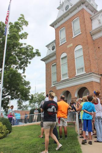 Wana Dubie supporters and onlookers at the Courthouse