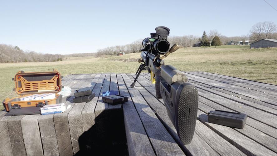 Dave Odom's private range, where he practices long-range shooting.