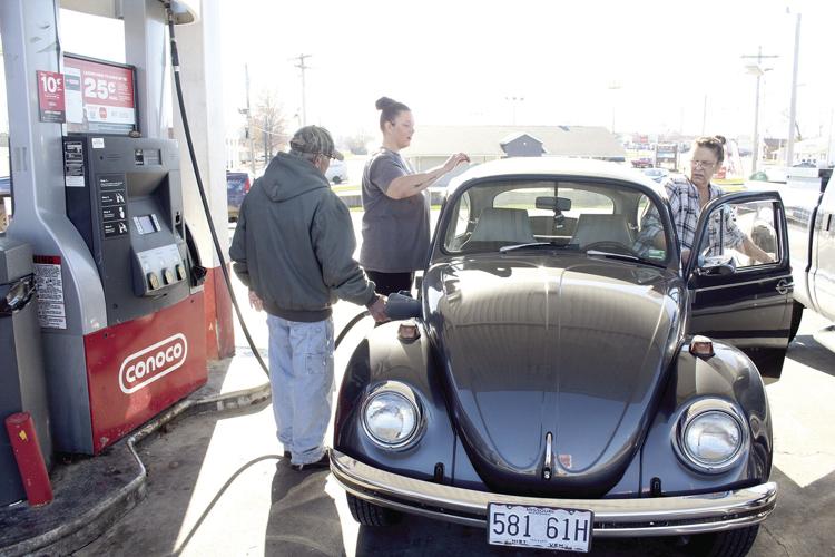 Larry Dallas greeting regulars, Michelle Nelson and Lori Southards