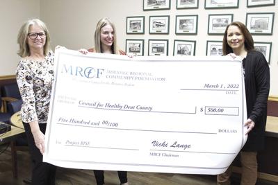 Meramec Regional Community Foundation (MRCF) awarded the Council for a Healthy Dent County with a $500 grant for Project RISE.