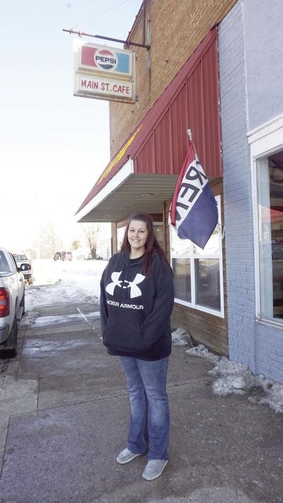 Michelle Nelson in front of Main Street’s Country Corner Cafe