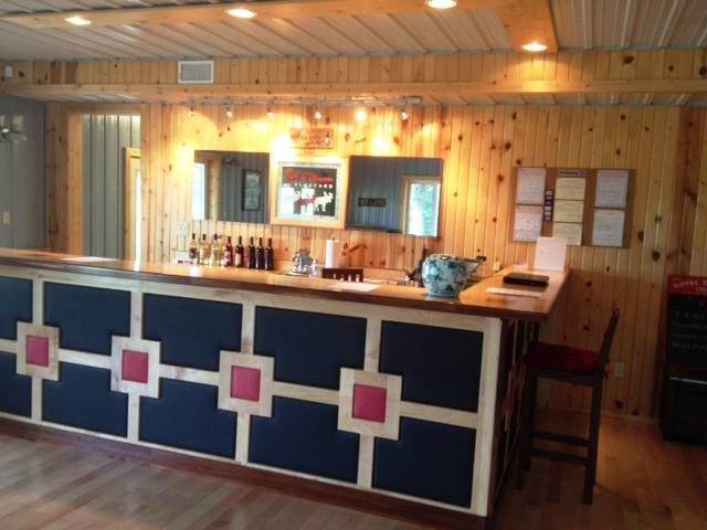 Tasting room bar at the Red Moose Winery