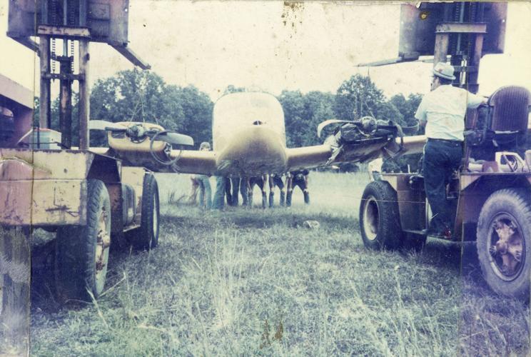 Frankie Schwartz and his crew moving his Cessna 310 after the crash