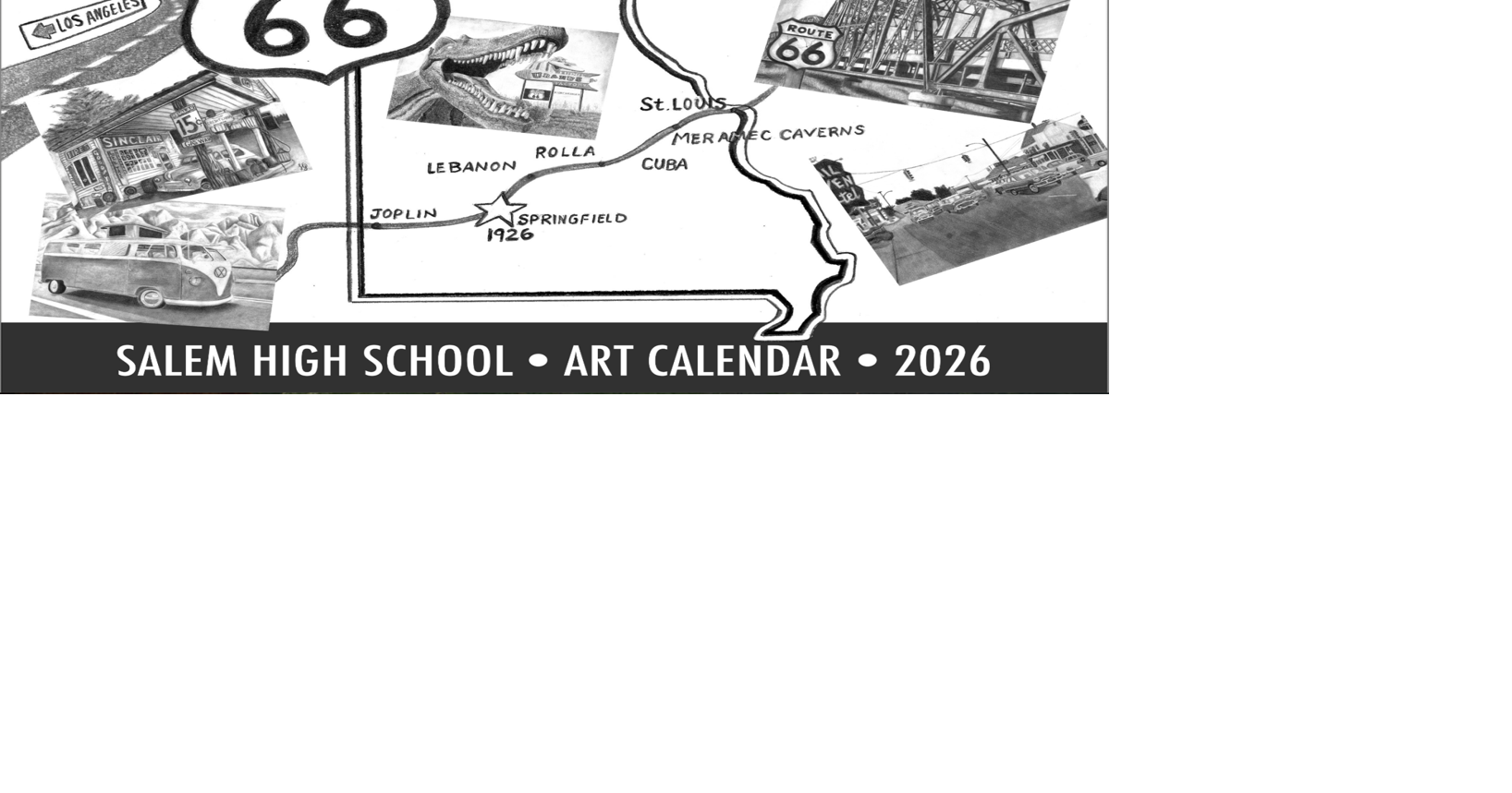 This year’s Salem High School art calendar celebrates the birthplace of Route 66