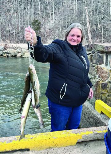 Toni Lederle of High Ridge couldn’t contain her excitement for a full stringer.