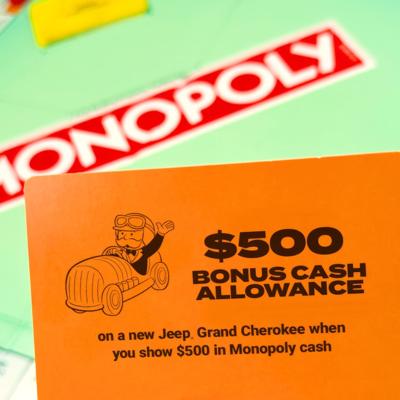 Jeep® Brand Turns MONOPOLY Money Into $500 Toward a Grand Cherokee and Chance to Win the SUV in the MONOPOLY Game at McDonald's
