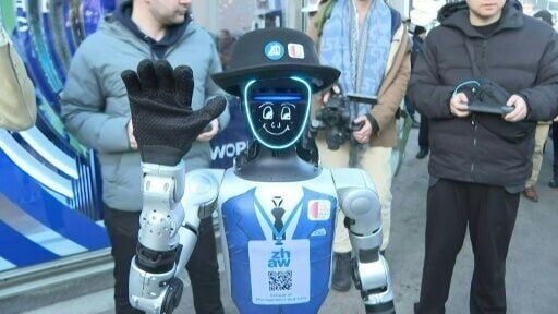 Robots parade through streets of Davos
