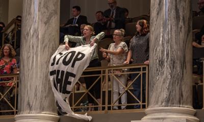 Jaeda Roth and other protestors from Abortion Action Missouri