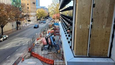 Construction on a new city hall in Raleigh, N.C.