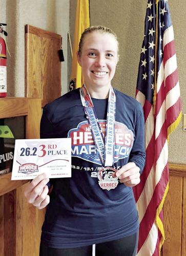 Charity (Wilber) Kemp finished her first Heroes Marathon in 2016.