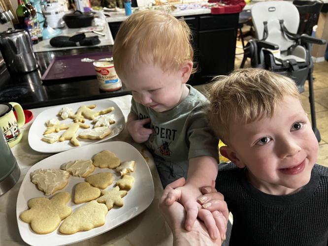 Grandsons enjoy making Christmas cookies