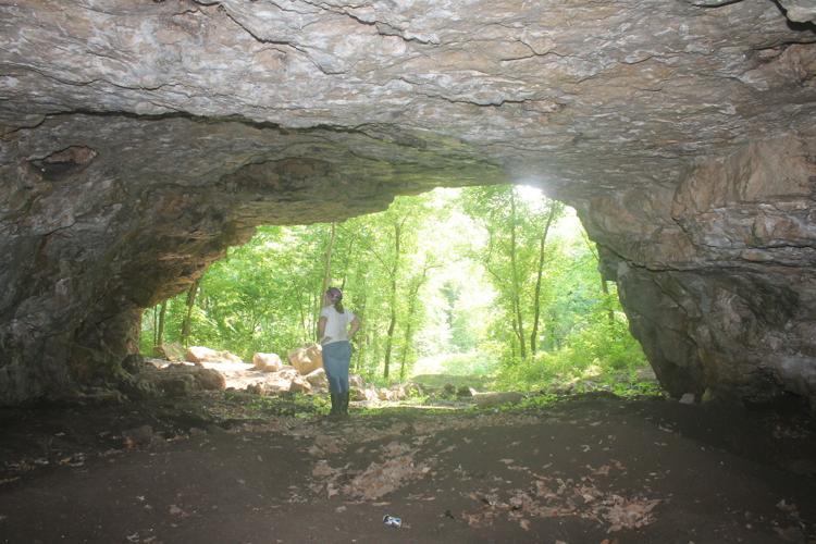Looking out of a cave