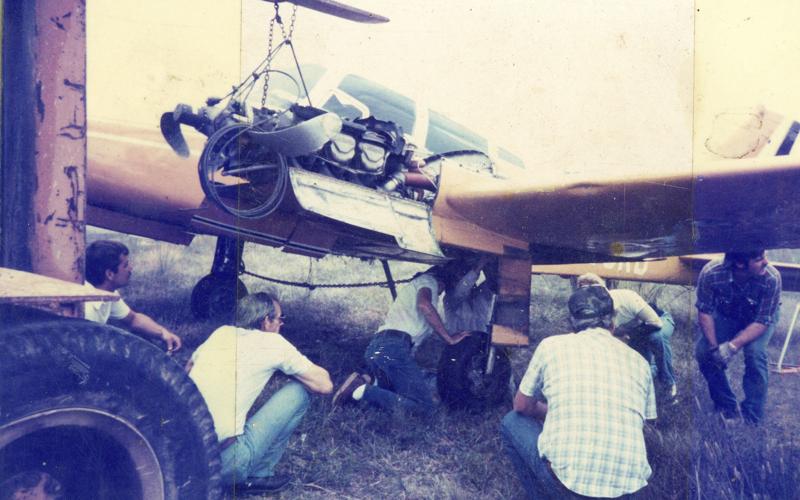 Schwartz and his crew fixing his Cessna