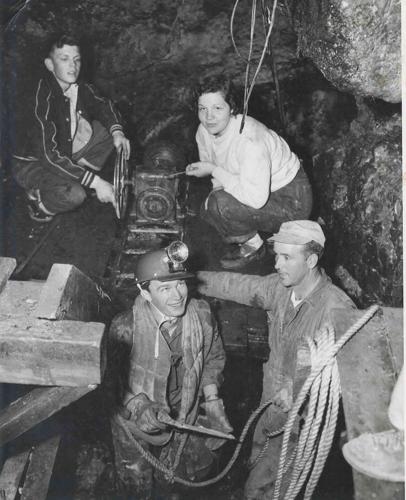 Jerry Vinyard exploring Devil's Well in the 1950s