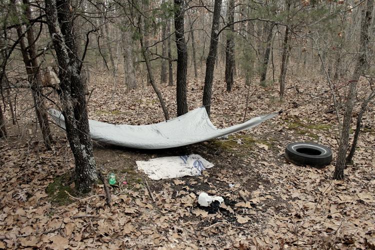 One of the many homeless camps in the woods immediately outside of Salem