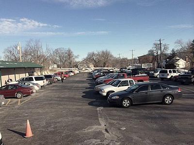 The parking lot of the Lifeway Center filled to capacity