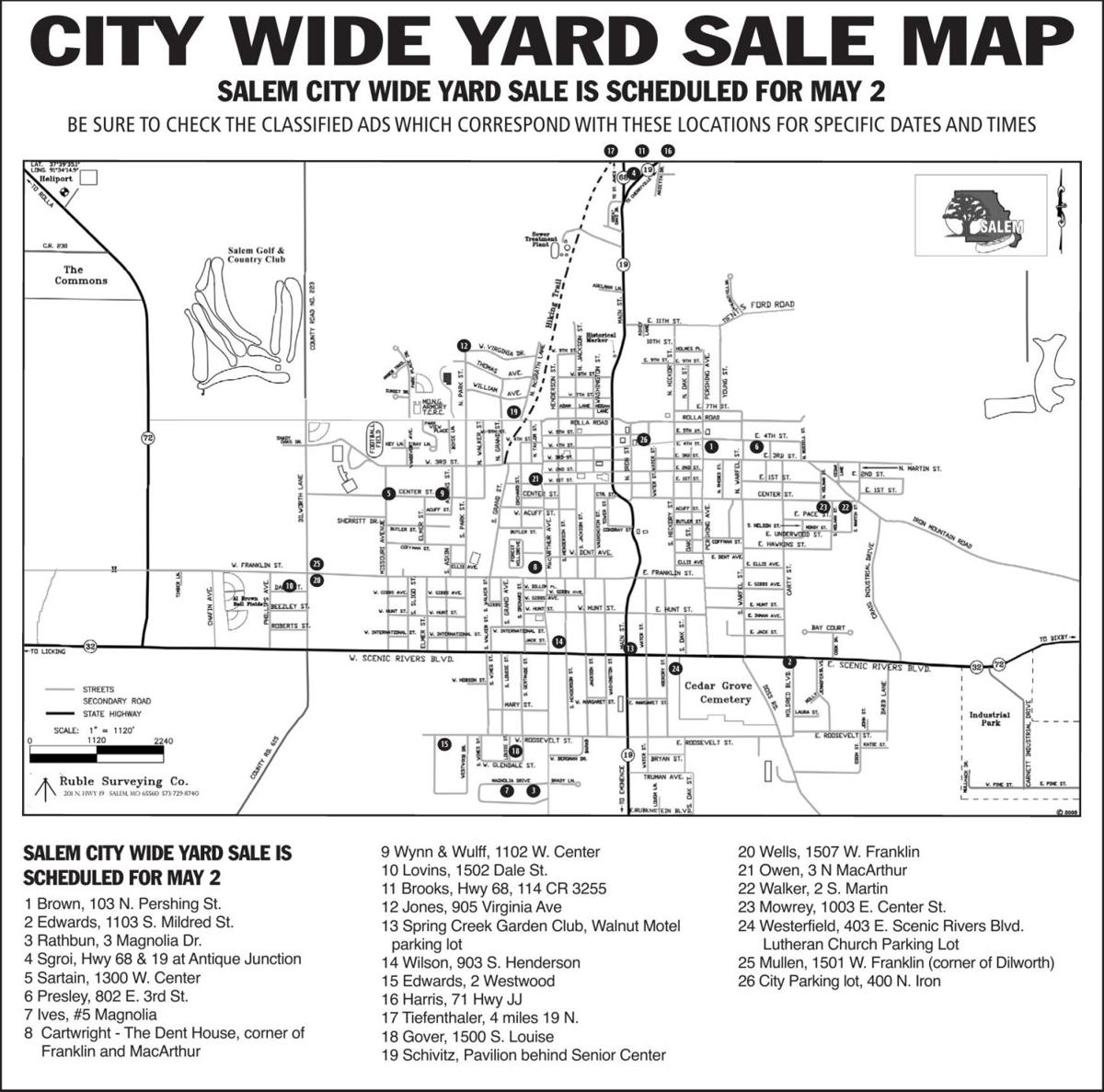 City Wide Yard Sale Map 2015
