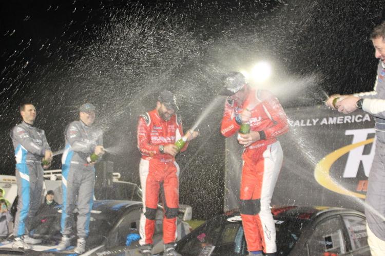 Victor's champagne spray