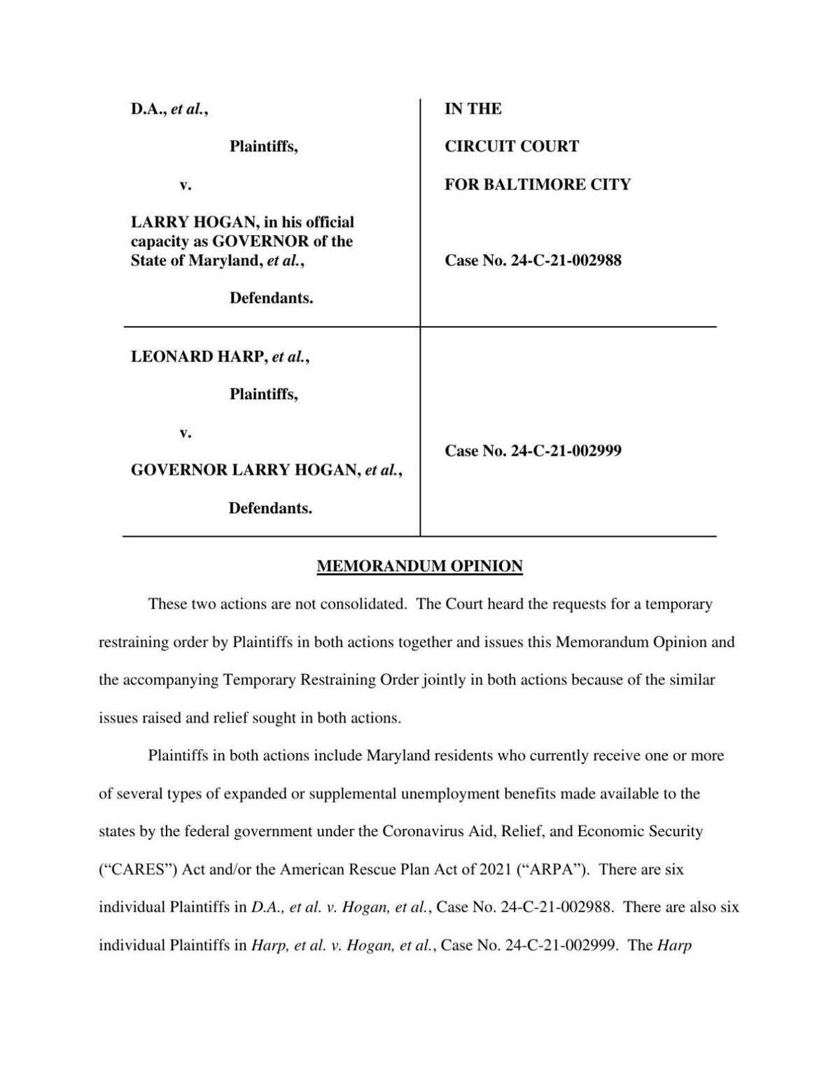 Baltimore Circuit Court Judge Lawrence Fletcher Hill On Maryland