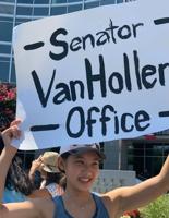 Two combat veterans arrested as BIPOC youth demand Sen. Van Hollen spend less on the military and fund the Green New Deal