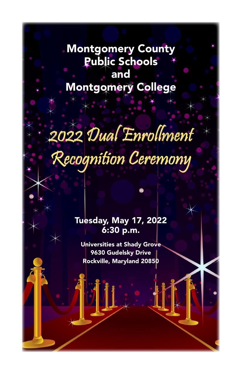 MCPS 2022 Dual Enrollment Recognition Ceremony