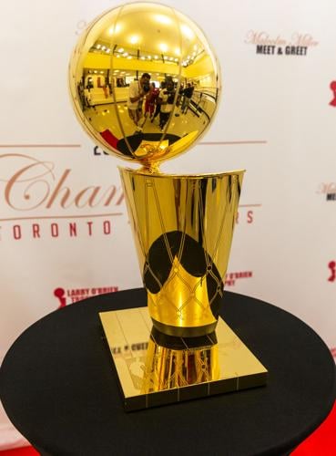 NBA champ Malcolm Miller brings Larry O'Brien trophy to