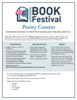 Gaithersburg Book Festival High School Poetry Contest Entries Due Thursday
