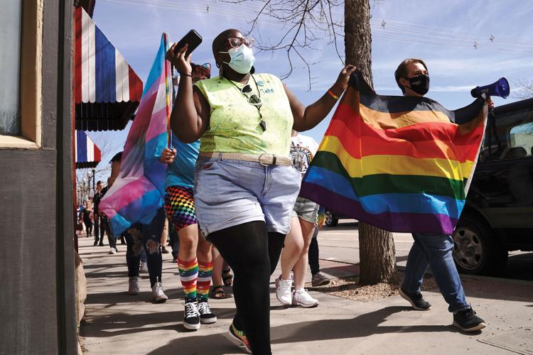 Sheridan LGBTQ+ community, supporters gather for sidewalk parade