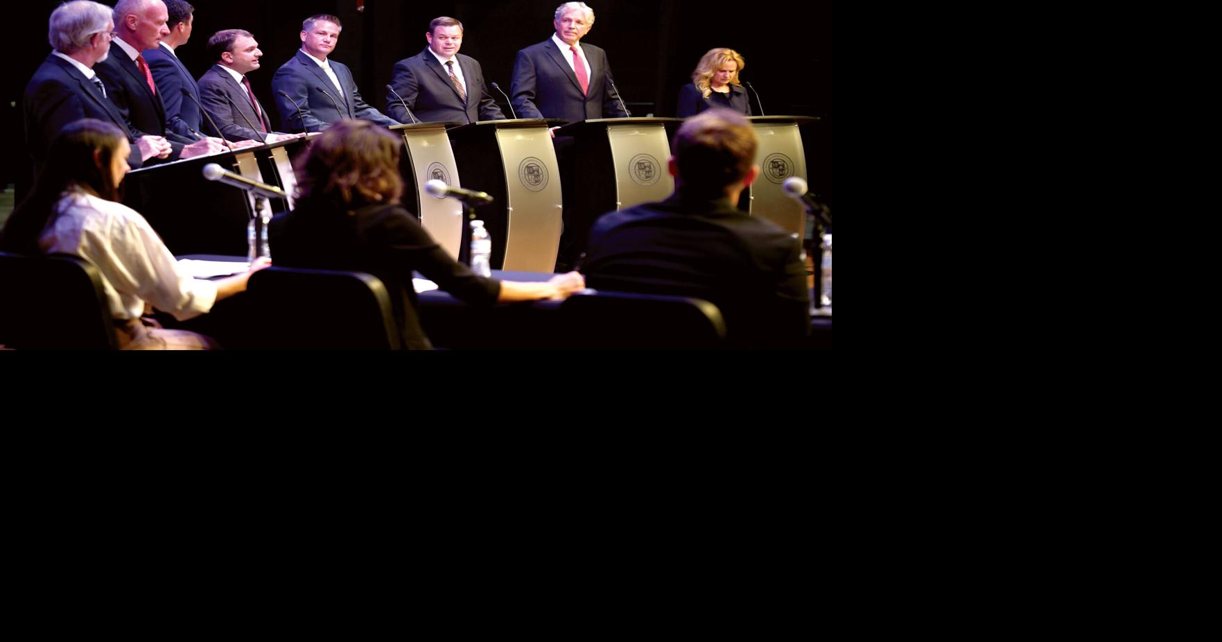 Eight take stage to fight for lone representative seat