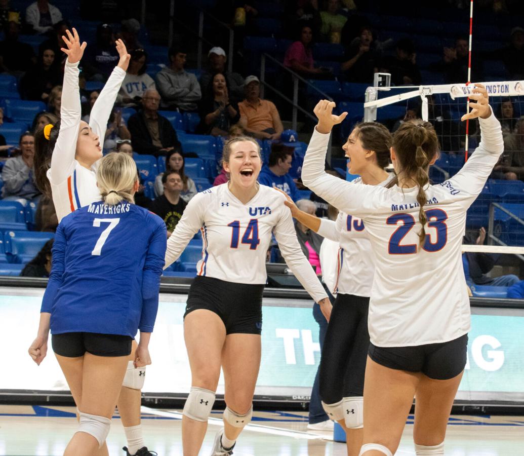 UTA volleyball team dominates No. 3 Stephen F. Austin State University