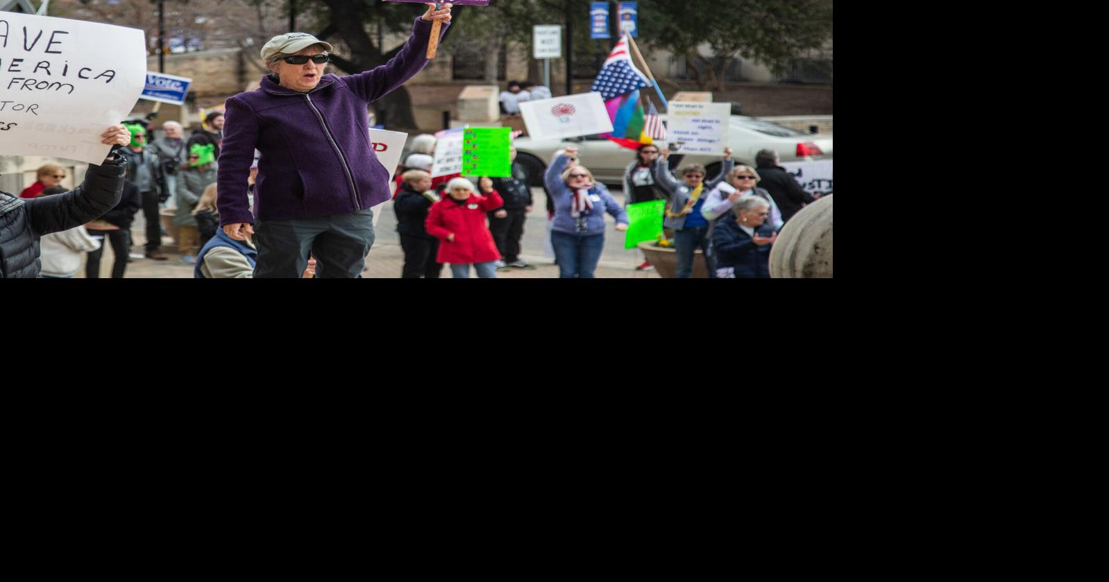 Protesters walk out against Trump administration policies in first year of second term