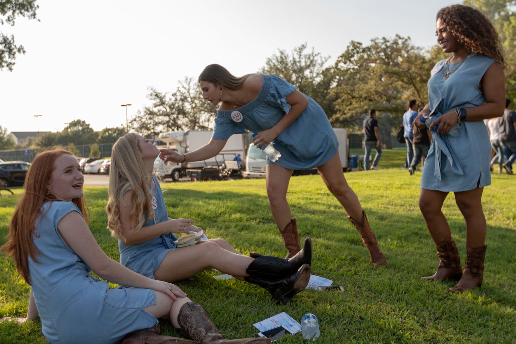 Students relax at Welcome Back BBQ