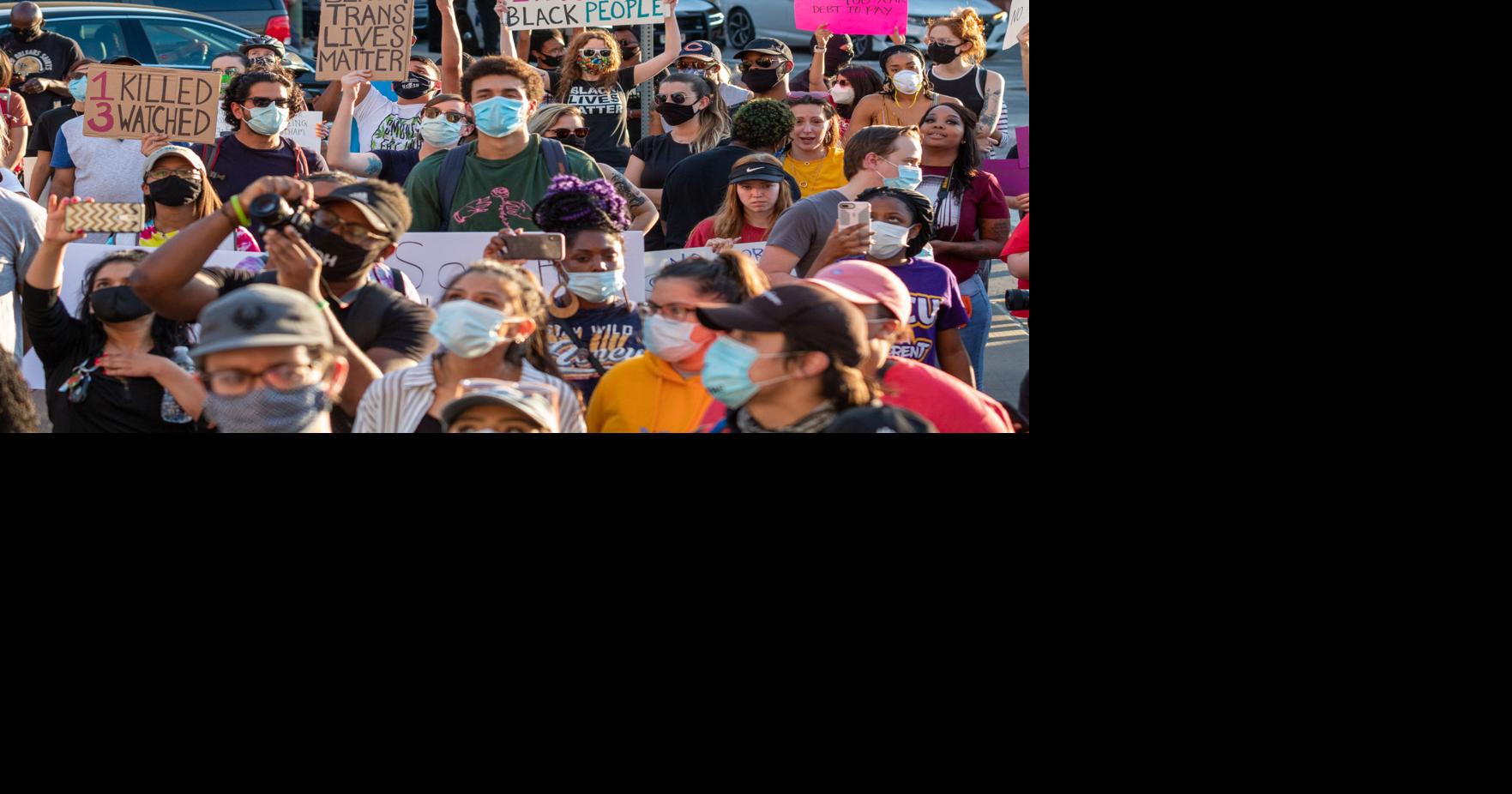 Demonstrators rally in downtown Dallas to protest police brutality ...