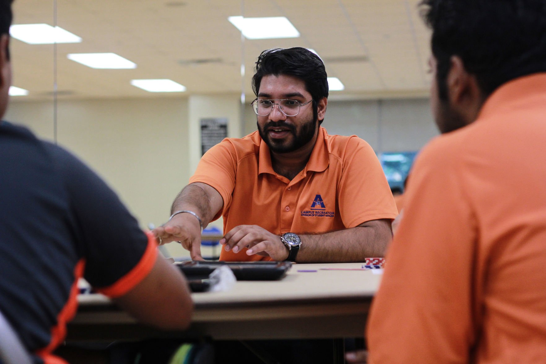 Students compete in intramural poker tournament