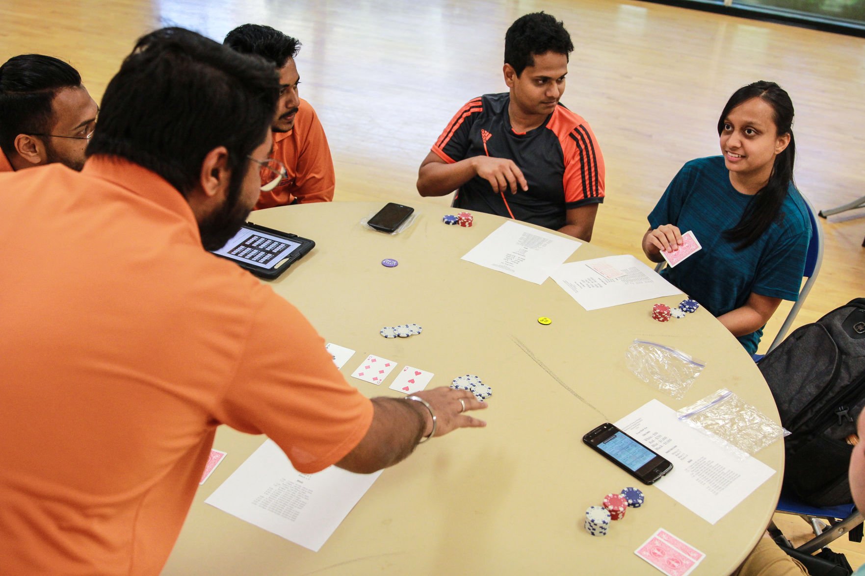 Students compete in intramural poker tournament
