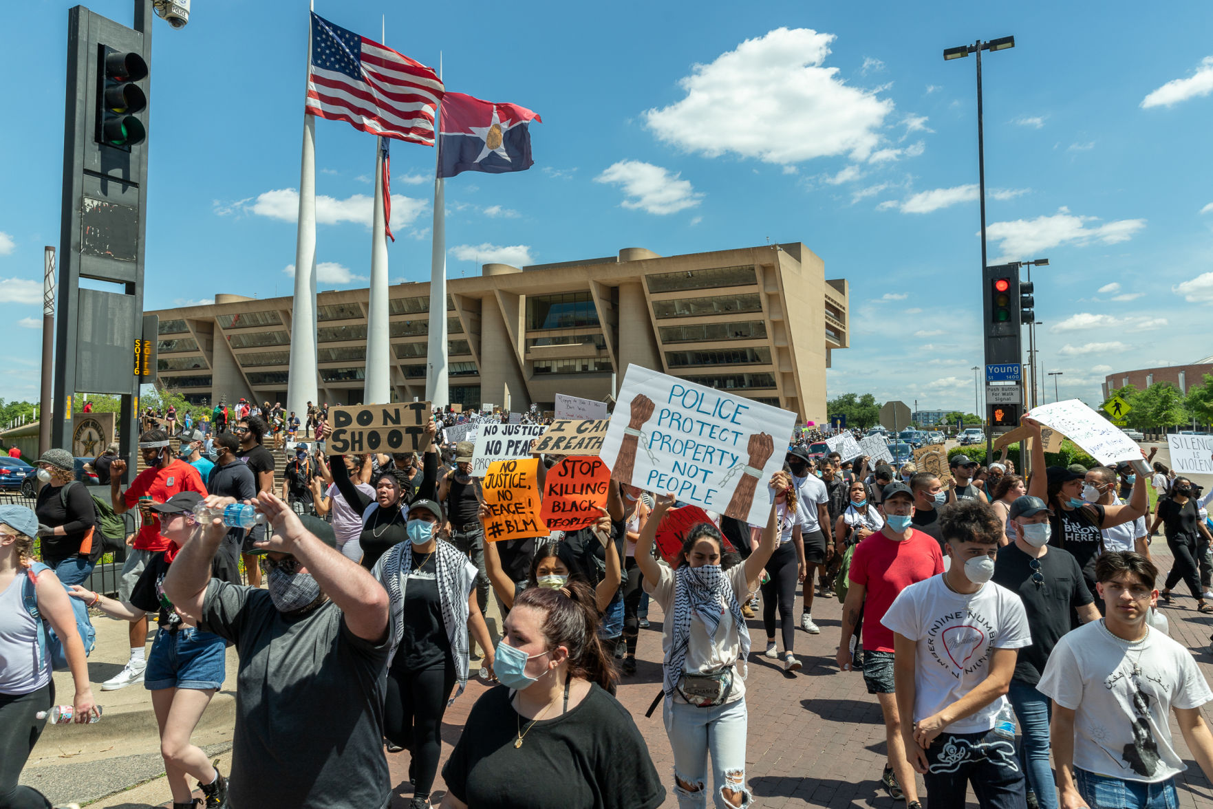 Photos: Downtown Dallas streets see hundreds protest George Floyd's death, racial injustice