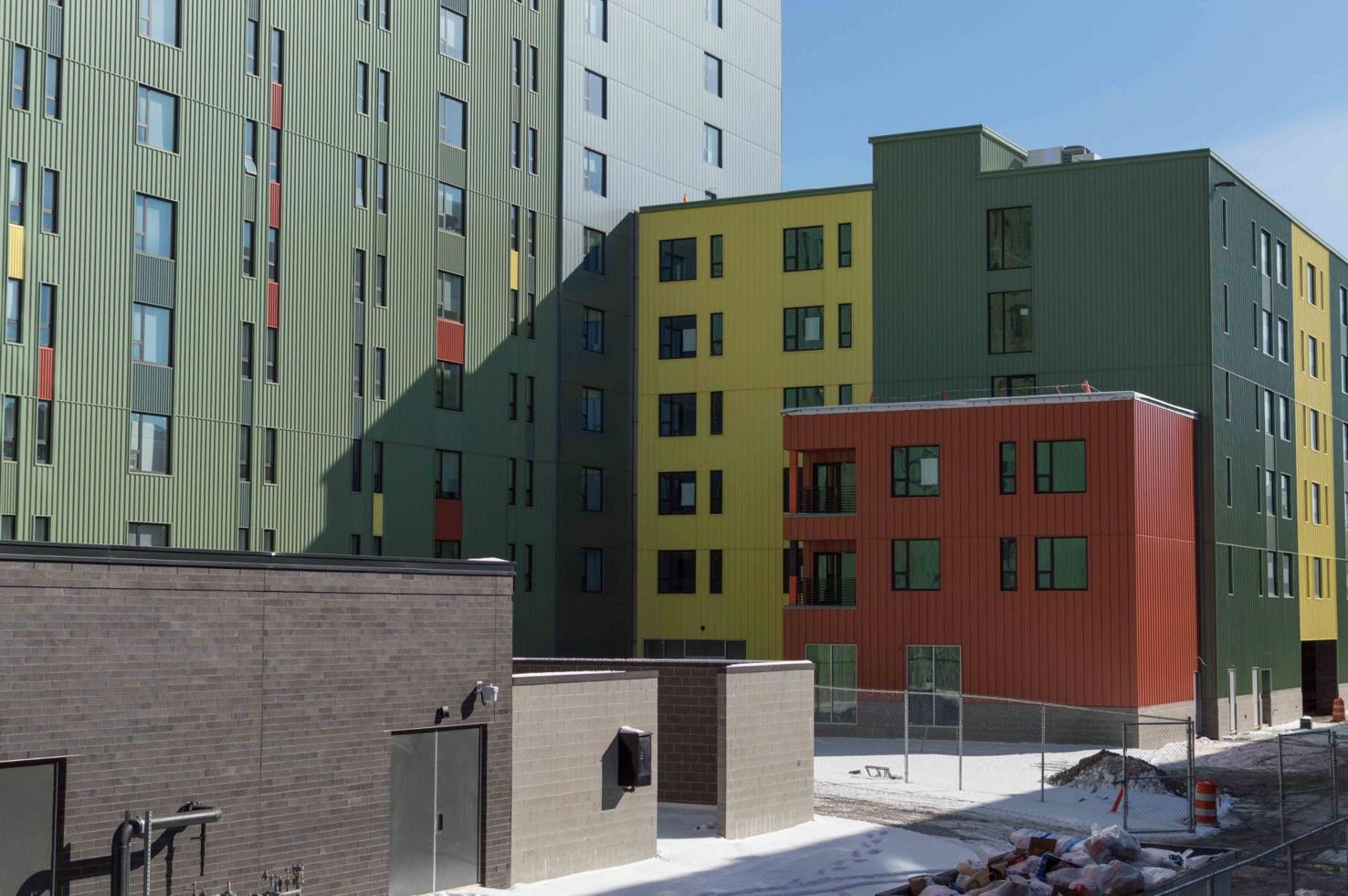 Anthony Wayne Drive Apartments’ multicolored facade is complete