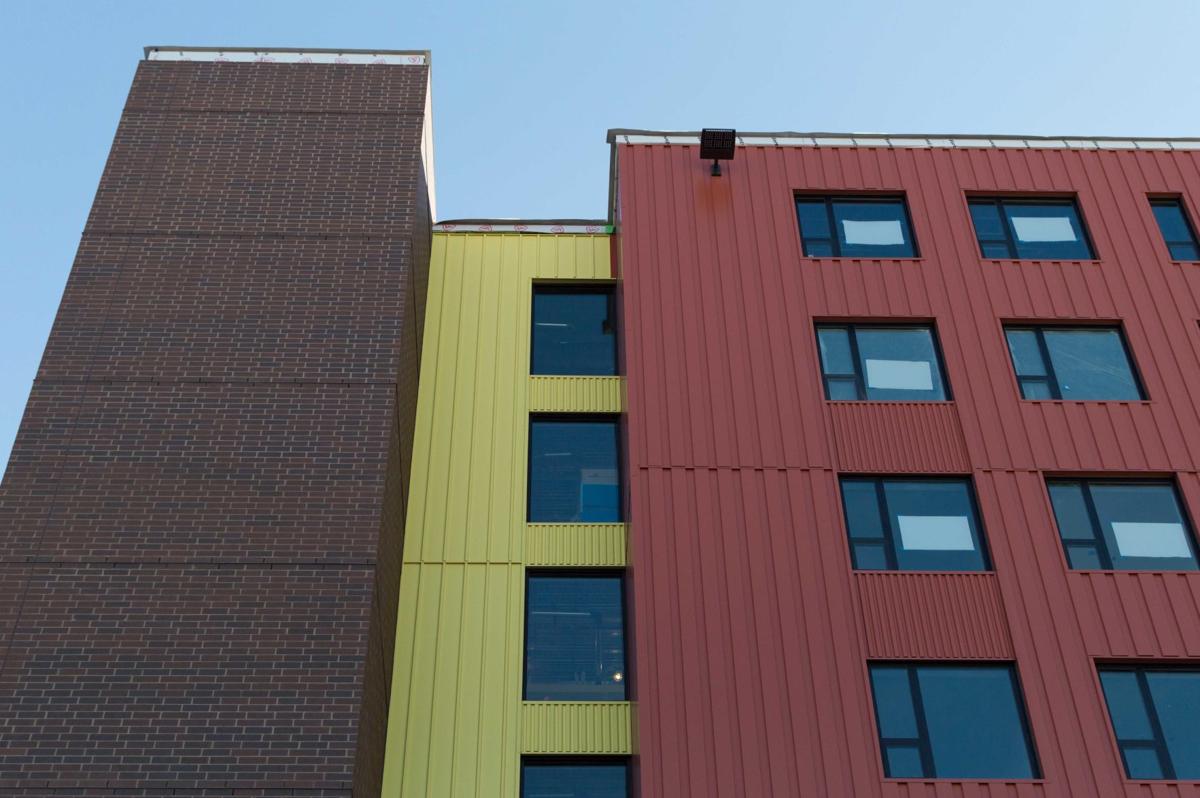 Anthony Wayne Drive Apartments’ multicolored facade is complete