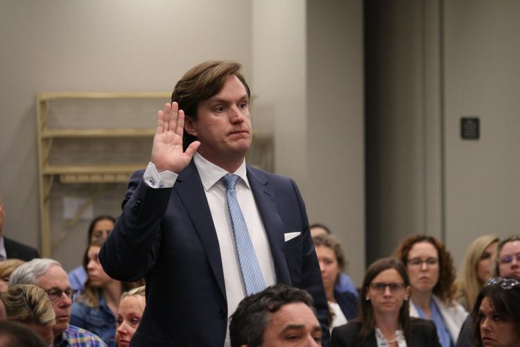 Andrew Mahler, the attorney general’s expert witness, being sworn in
