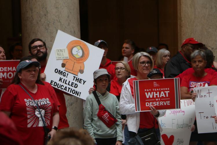 Teachers pack the Statehouse hoping to school lawmakers before session ...