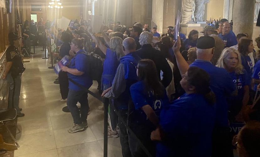 Pro-life supporters chant outside of senate chamber.jpg