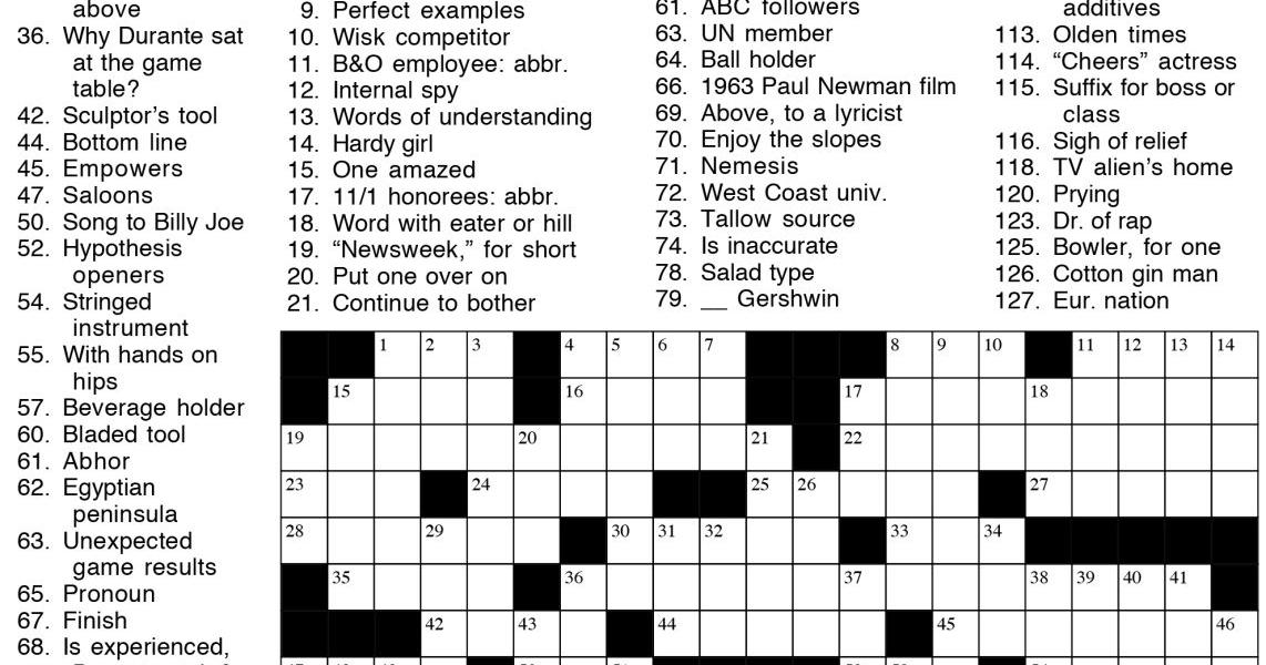 Win by a Nose Crossword Puzzle Fun