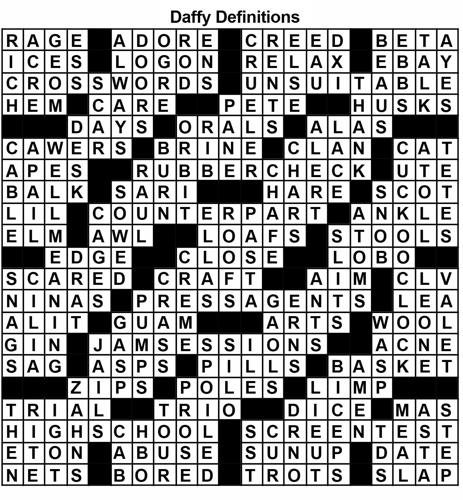 November 11 Crossword - Daffy Definitions Solution | Fun ...