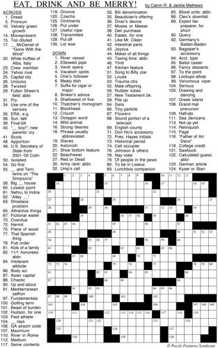 Eat, Drink and Be Merry Crossword Puzzle | Fun | thesuburban.com