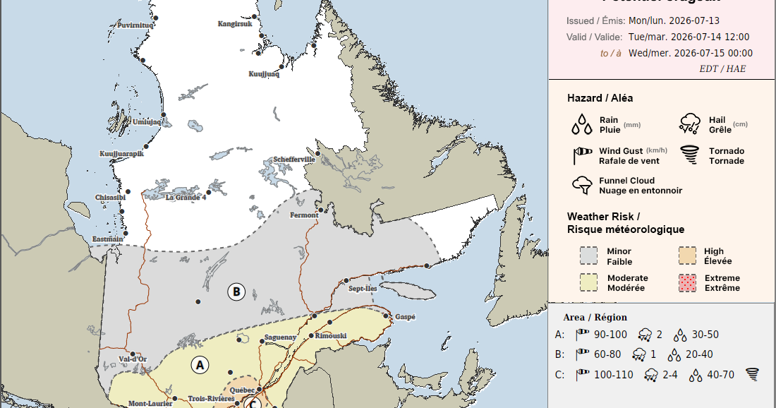 Elevated risk of severe weather for Tuesday