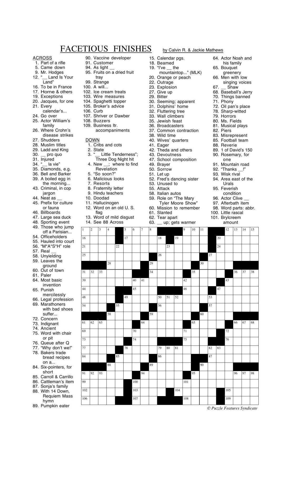 Facetious Finishes Fun