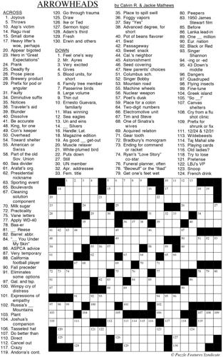 November 4, 2015 Crossword Puzzle - Arrowheads | Fun ...